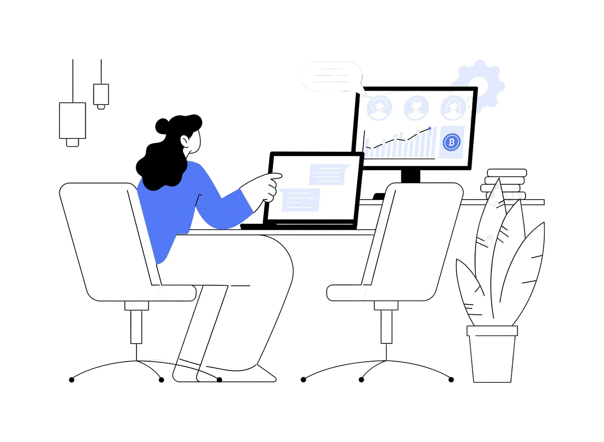 Mesa de trabajo con gráficos, tablet y análisis de ventas y redes
