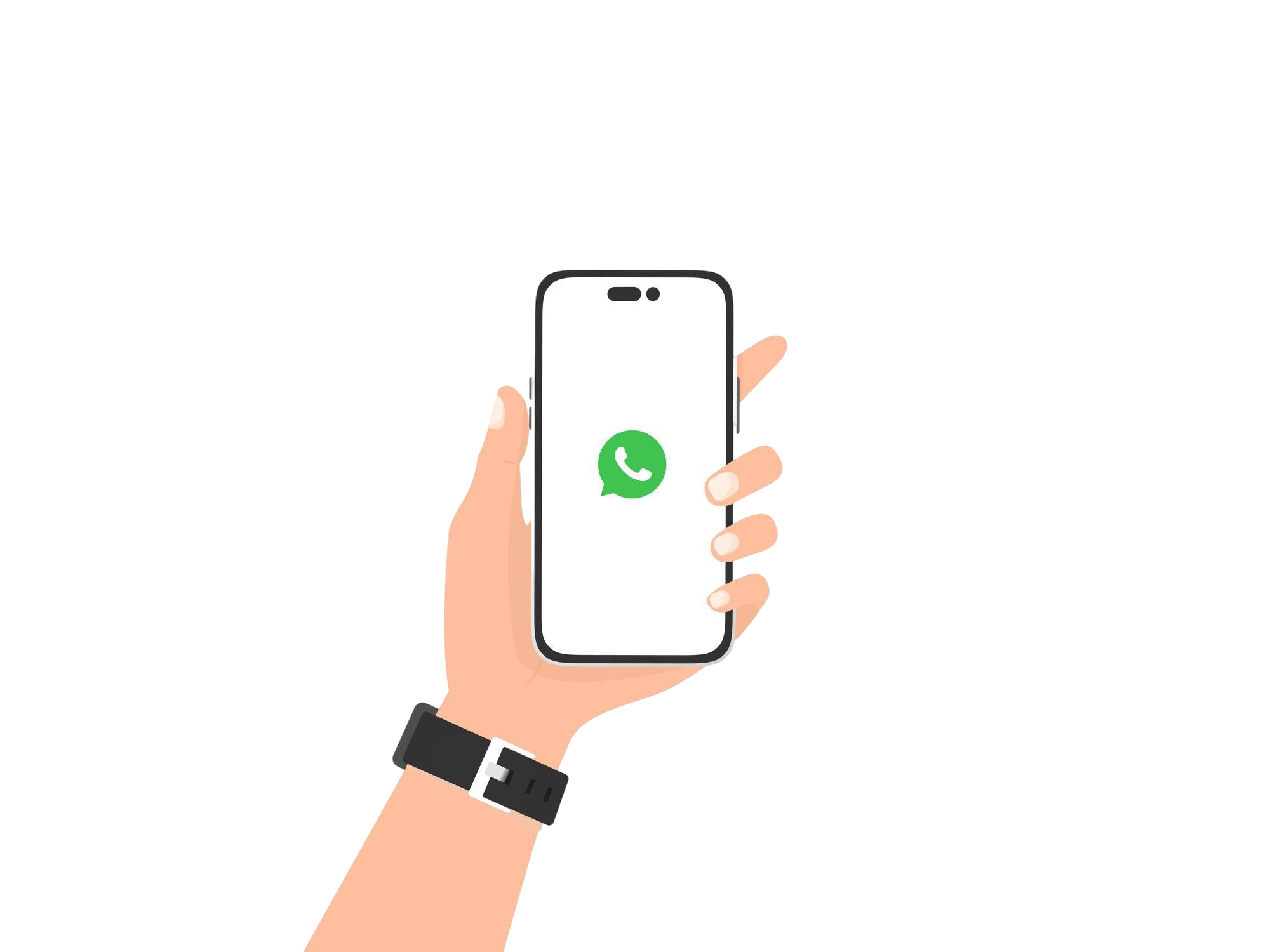 Vista superior de teléfono con burbujas de chat, mensajería y conversaciones